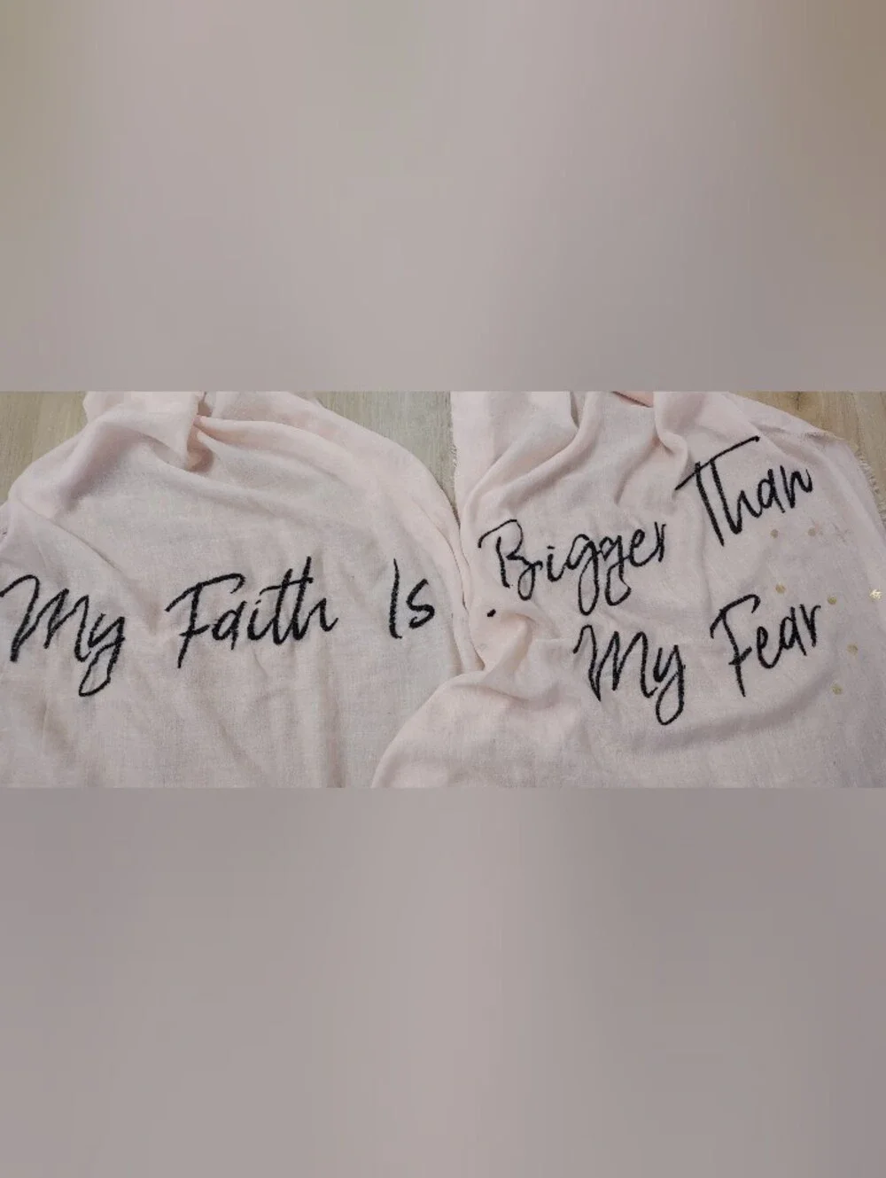 Altar'd State Pale Pink 'My Faith Is' Embroidered Scarf NWOT
